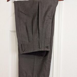 Remains Rugged Clothing Men's Grey and Brown Tailored Wool Blend Trousers 30x27